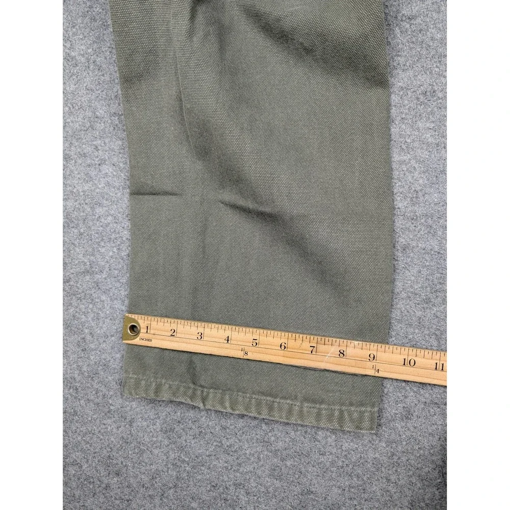 Vintage Orvis Pants Mens 30x29 Green Canvas Cargo Relaxed Fit Hong Kong Workwear